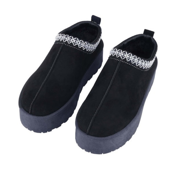 Platform Lookalike Slipper - Black