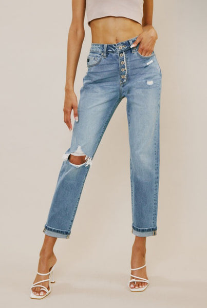 Sara KANCAN Cuffed Mom Jeans