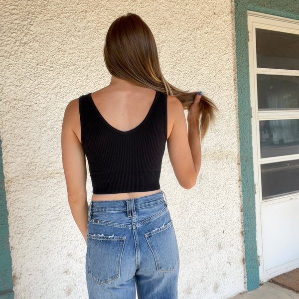 Hazel Bralette Crop Top - BLACK