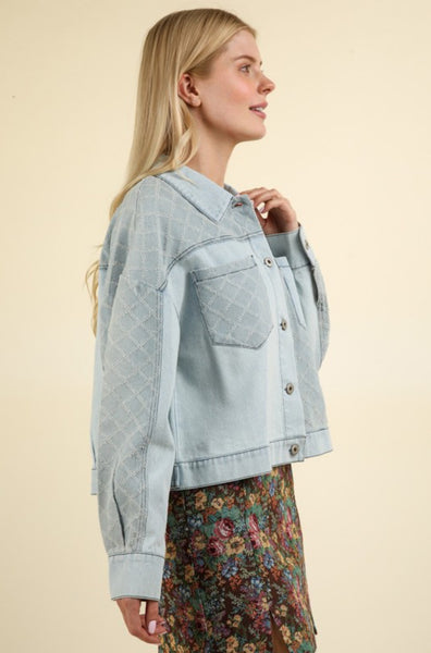 Contrast Oversized Denim Shacket