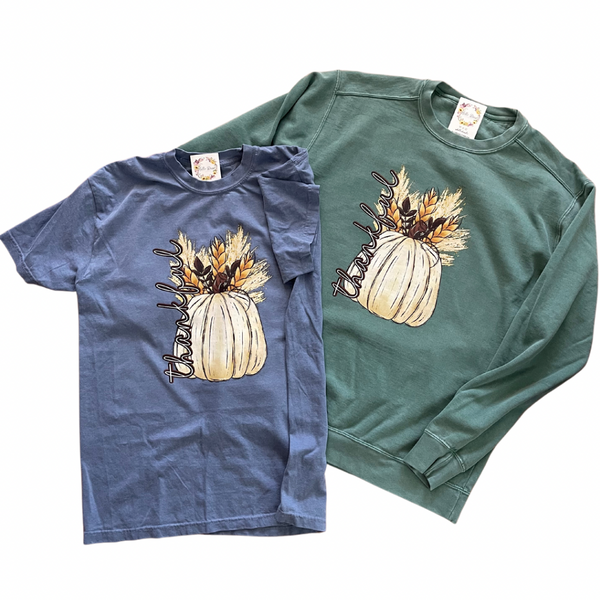 Thankful Wheat Tee & Sweatshirt