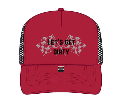 Let’s Get Dirty HAT Red & Black (shipping MArch 22nd)