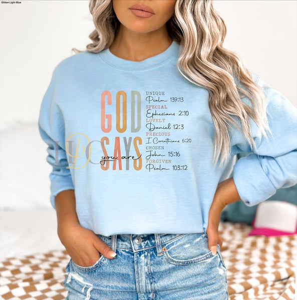 God Says Graphic Sweatshirt