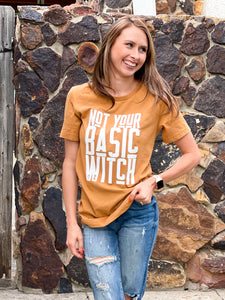 Basic Witch Graphic Tee - Camel
