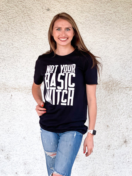 Basic Witch Graphic Tee - Black Tee