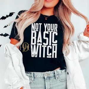 Basic Witch Graphic Tee - Black Tee